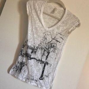 Cute Abstract Shirt with rhinestones